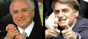 Temer golpista parabeniza Bolsonaro: "unidos contra os trabalhadores"