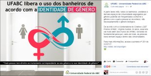 Vitória do movimento LGBT na UFABC regulariza placas para uso de banheiro de acordo com a identidade de gênero 