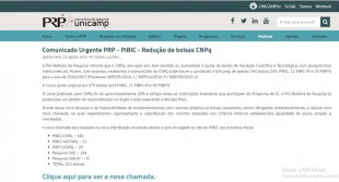 Pró-reitoria de pesquisa anuncia corte de 20% do PIBIC-UNICAMP