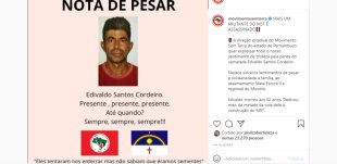 Mais um militante do MST é brutalmente assassinado no Agreste de Pernambuco
