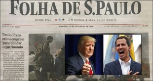 Folha e Bolsonaro juntos auxiliando o golpe de Trump na Venezuela