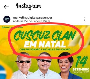 Bolsonaristas fazem convocação asquerosa de motociata com Bolsonaro intitulada Cuscuz Clan em Natal